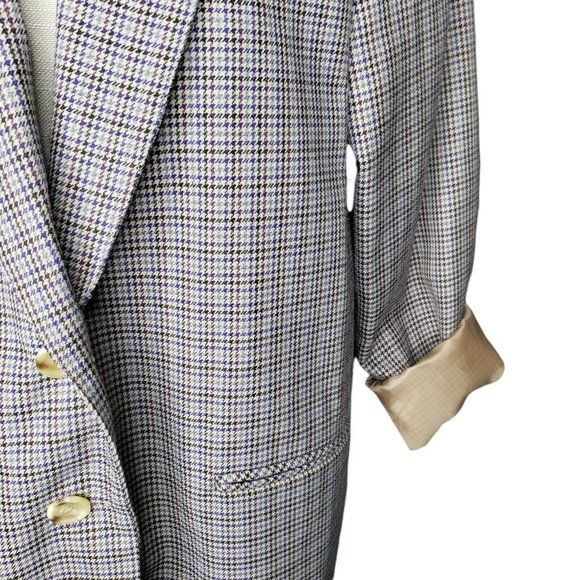 Vintage Womens Requirements 14 Houndstooth Plaid Blazer Jacket Made Is USA - Picture 4 of 10